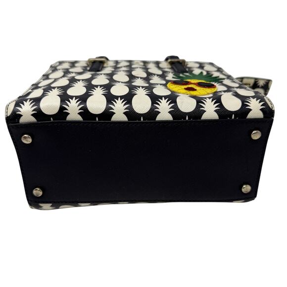 Kate Spade New York Cedar Street Pineapples Hayden Handbag Tote Black White - Picture 3 of 16